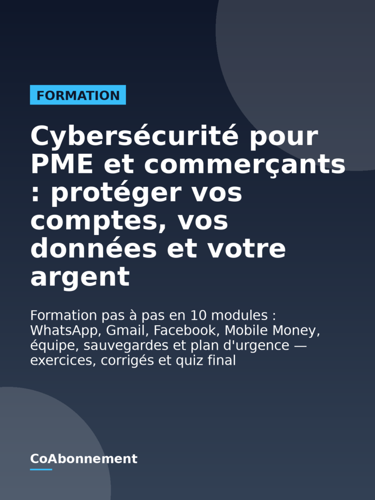 Couverture : Cybersécurité pour PME et commerçants : protéger vos comptes, vos données et votre argent